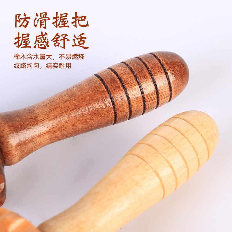 木质肌肉放松狼牙棒按摩器滚轴健身经络瑜伽棒按腿颈椎滚轮按摩棒图3