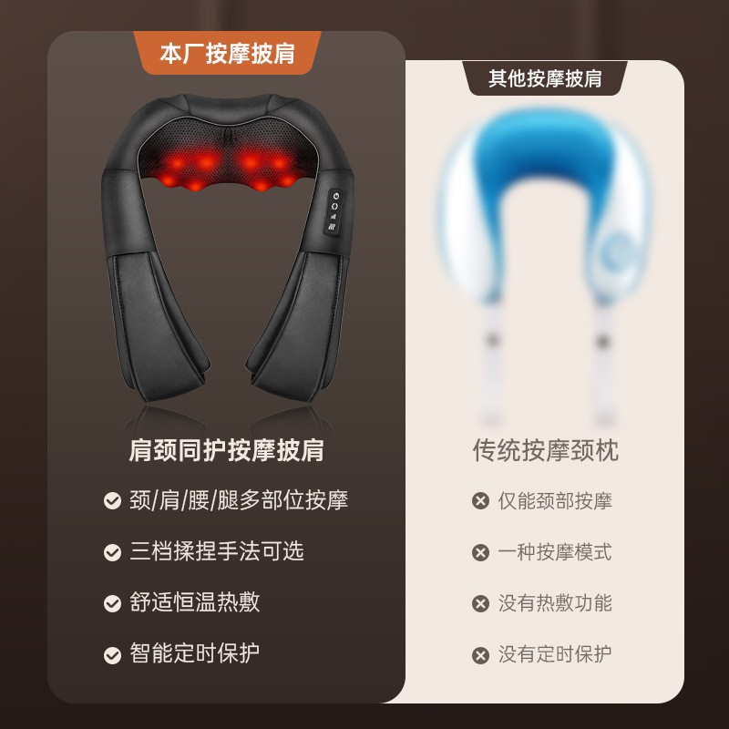 跨境揉捏按摩披肩按摩器SKG颈椎按摩器家用 电动腰背部热敷按摩仪图5