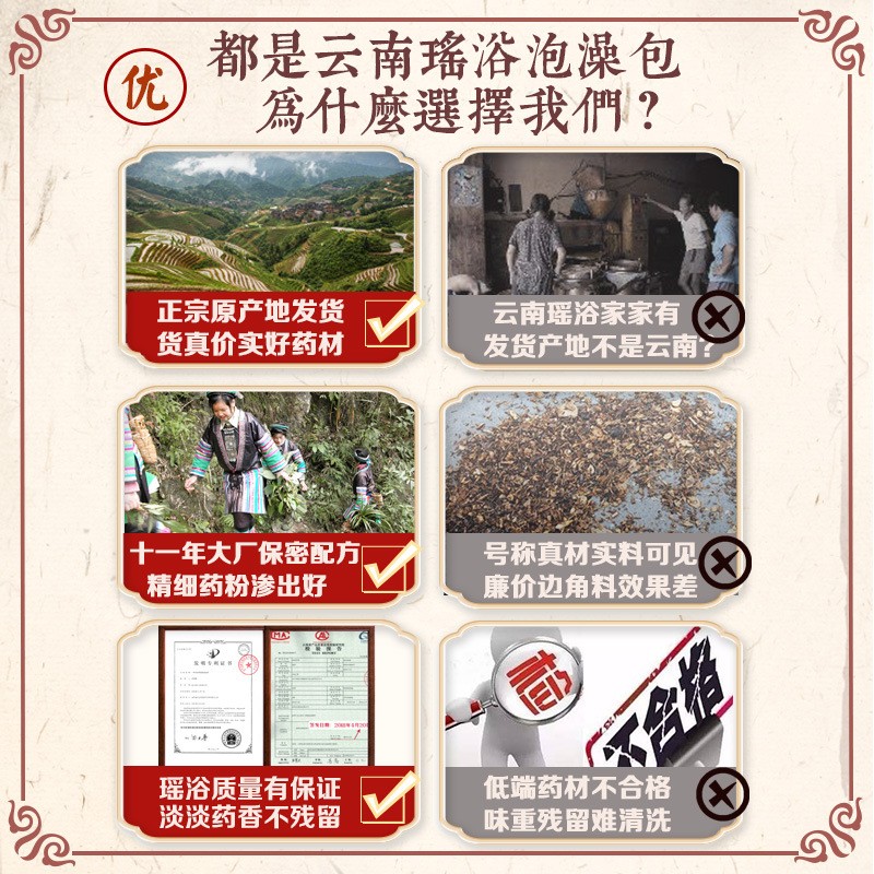 云南瑶浴泡澡 药包正品瑶族药浴泡浴药包塑身熏蒸草本药浴包女士图3