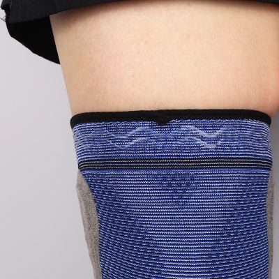 厂家批发健身跑步骑行髌骨护膝盖弹簧保暖护膝针织运动硅胶护膝套