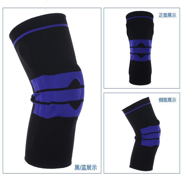 针织运动保暖半月板骑行髌骨护膝套护具批发健身跑步篮球硅胶护膝图3