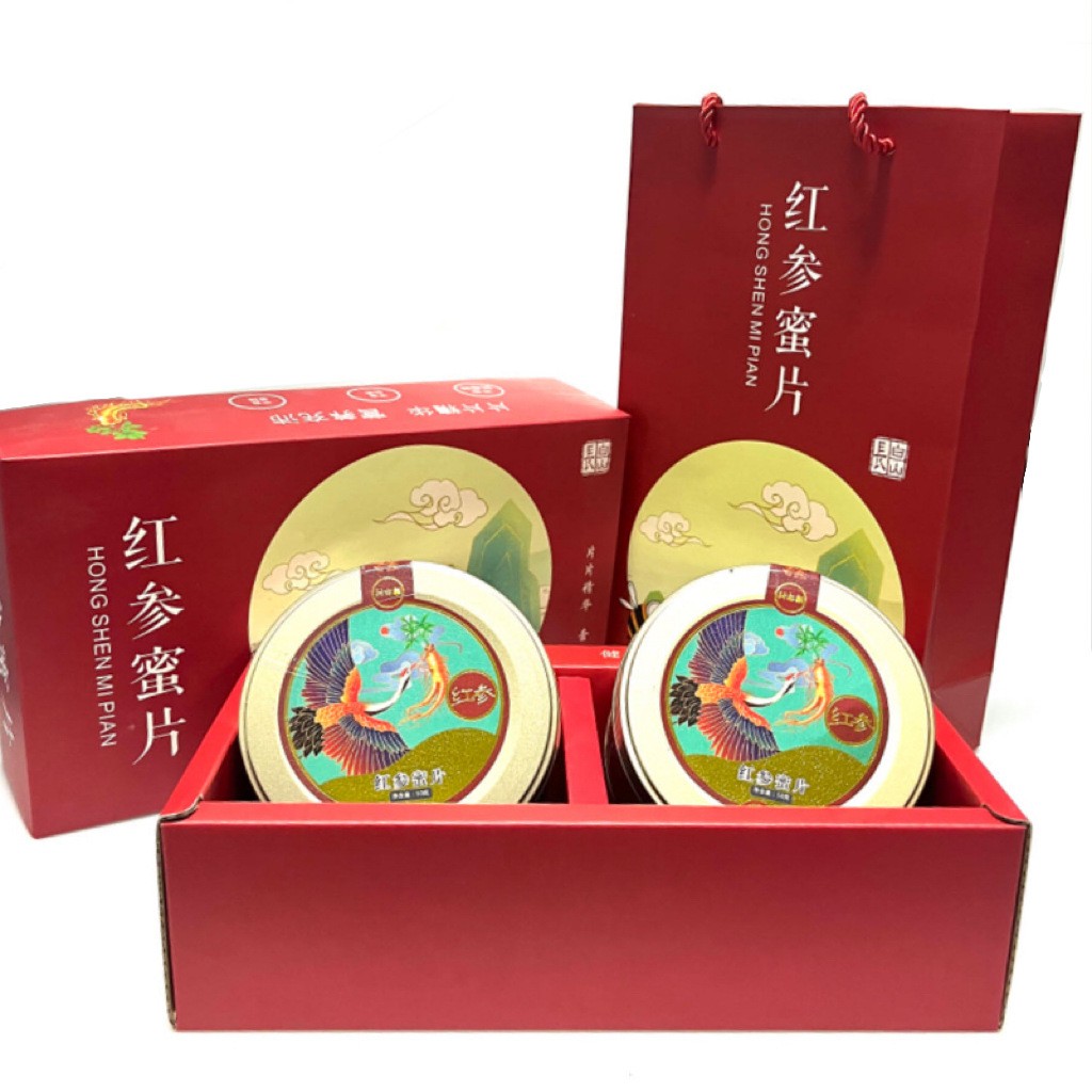 长白山红参蜜片红色礼盒50g/罐*2东北特产源头厂家批发图5